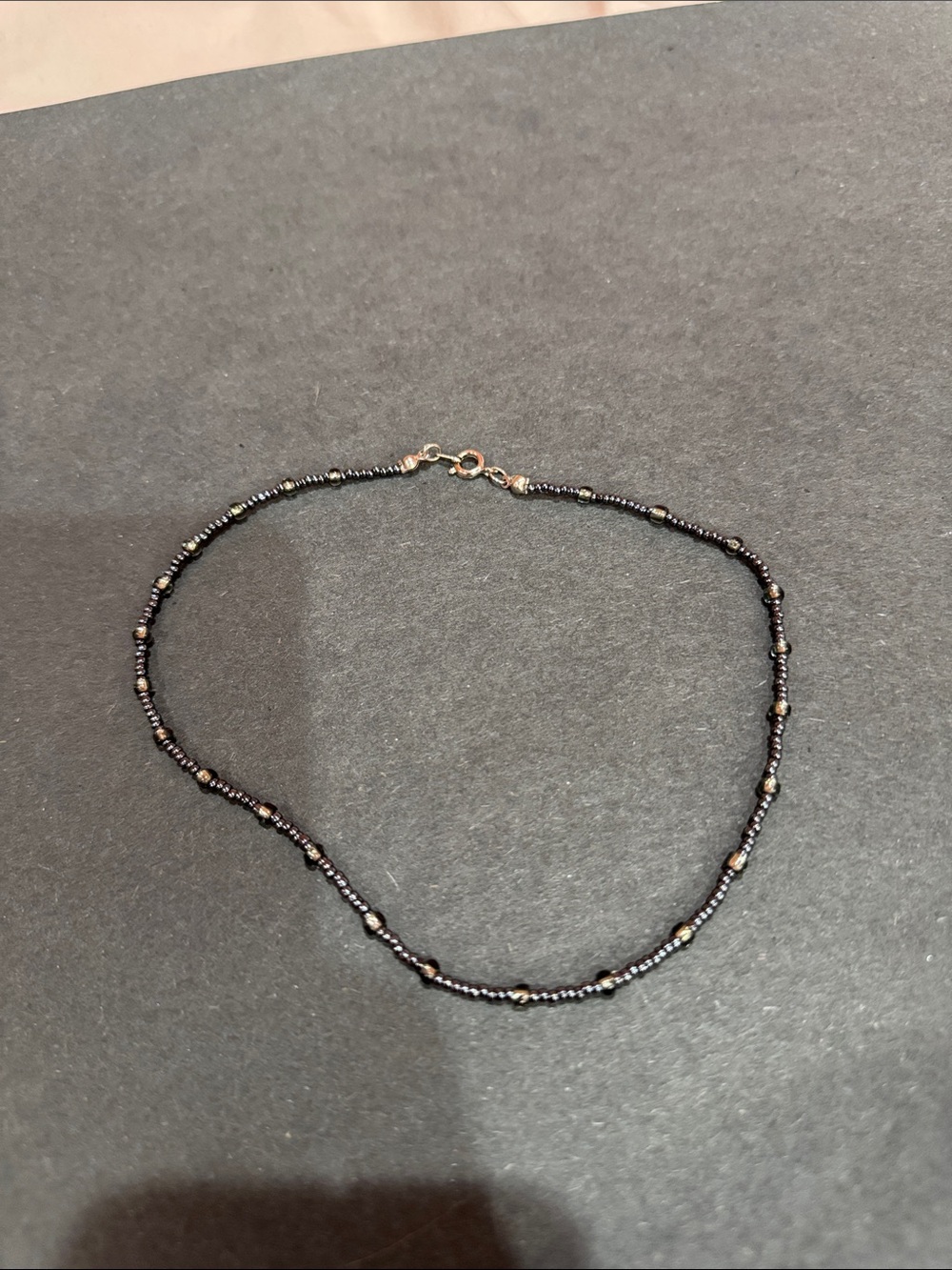 Handmade Delicate Black Beaded Women’s Necklace